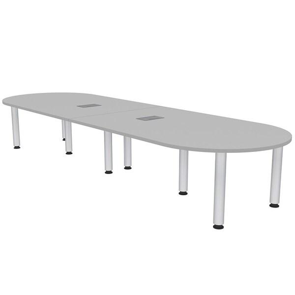 45 in W, 120 in L, 29 in H, Engineered Wood Top, Grey